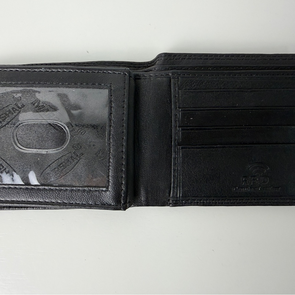 Porsche Design Black Leather Bifold Wallet RFID Blocking Crest Logo Men’s - Picture 4 of 12